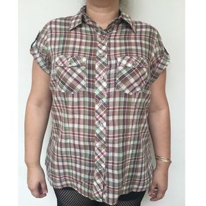 Torrid size 0 plaid camp shirt